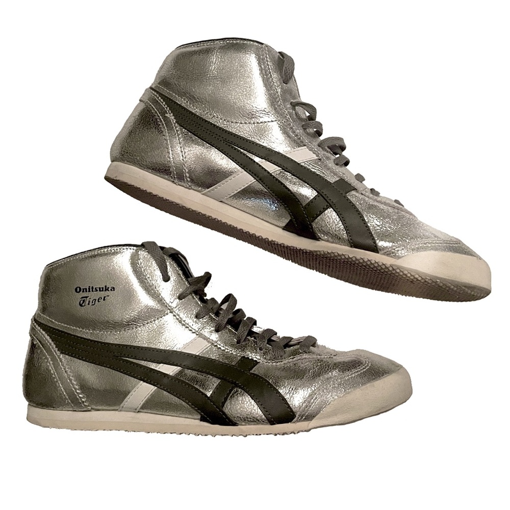 ASICS ONITSUKA TIGER "TOKYO" Mexico 66 Mid Runner Silver Sneakers - RARE!